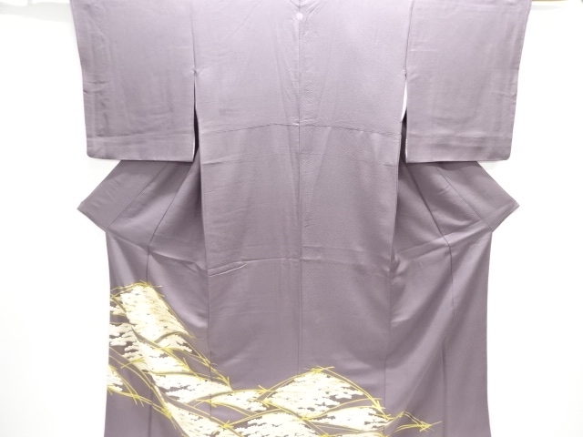 松模様刺繍一つ紋色留袖(比翼付き)